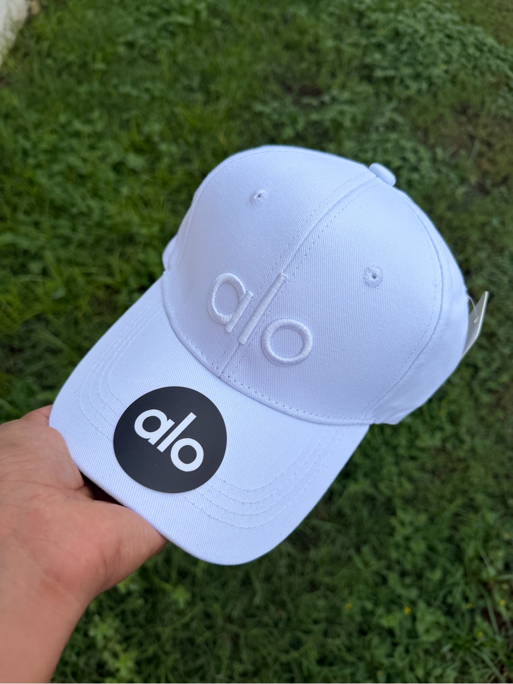 Alo Yoga White Logo Baseball Cap